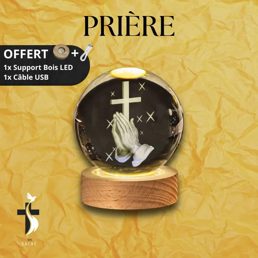 alluma. | Boule de Cristal avec Gravure Chrétienne
