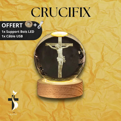 alluma. | Boule de Cristal avec Gravure Chrétienne