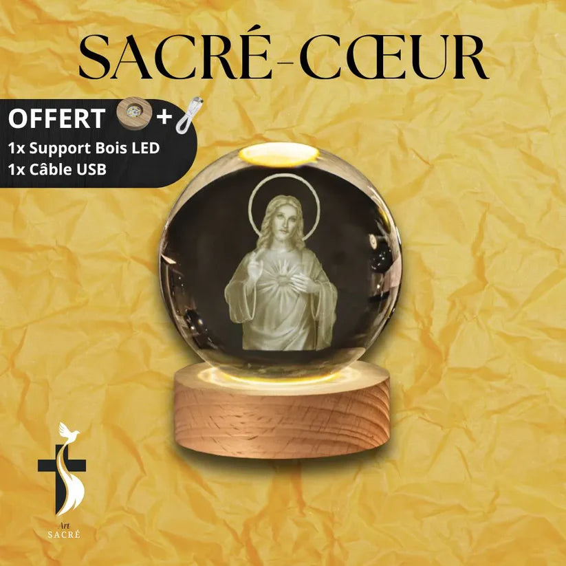 alluma. | Boule de Cristal avec Gravure Chrétienne