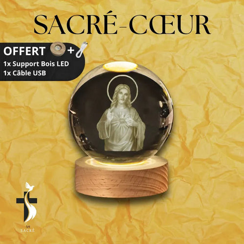 alluma. | Boule de Cristal avec Gravure Chrétienne