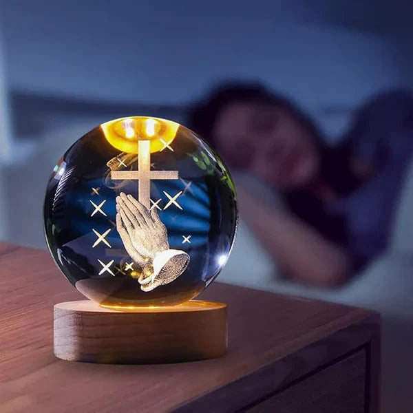 alluma. | Boule de Cristal avec Gravure Chrétienne