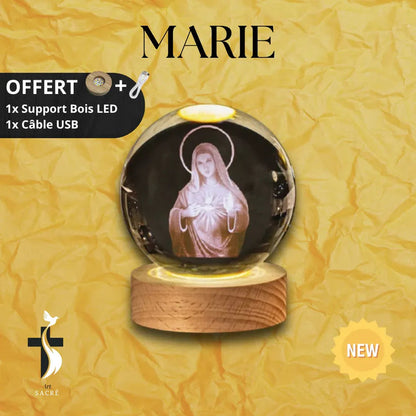 alluma. | Boule de Cristal avec Gravure Chrétienne